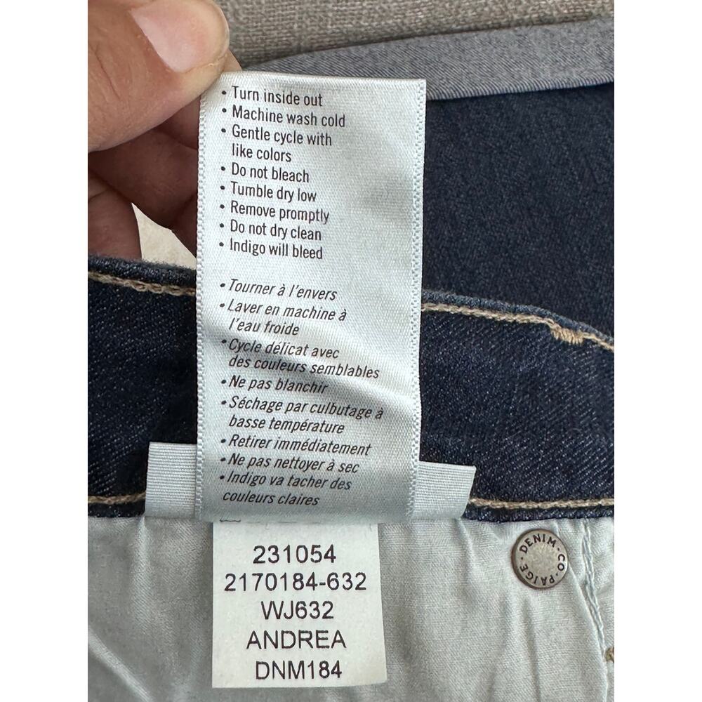PAIGE Kylie Crop Roll Up Jeans Women's 27 Andrea Wash Mid Rise Skinny Crop Denim - Picture 10 of 16